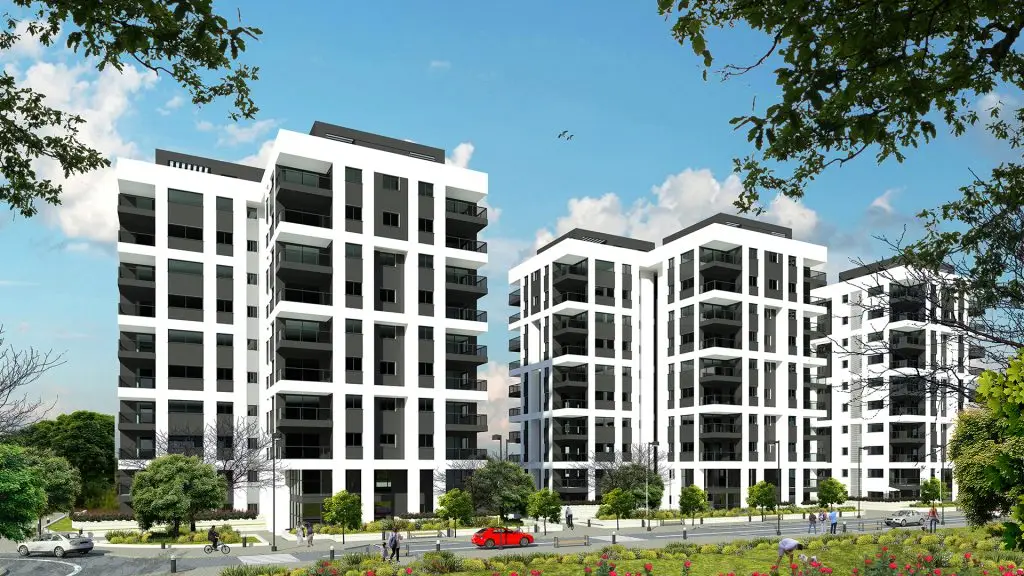 בתמונה רואים הדמיית הבניינים מפרויקט "LIVING" באור יהודה